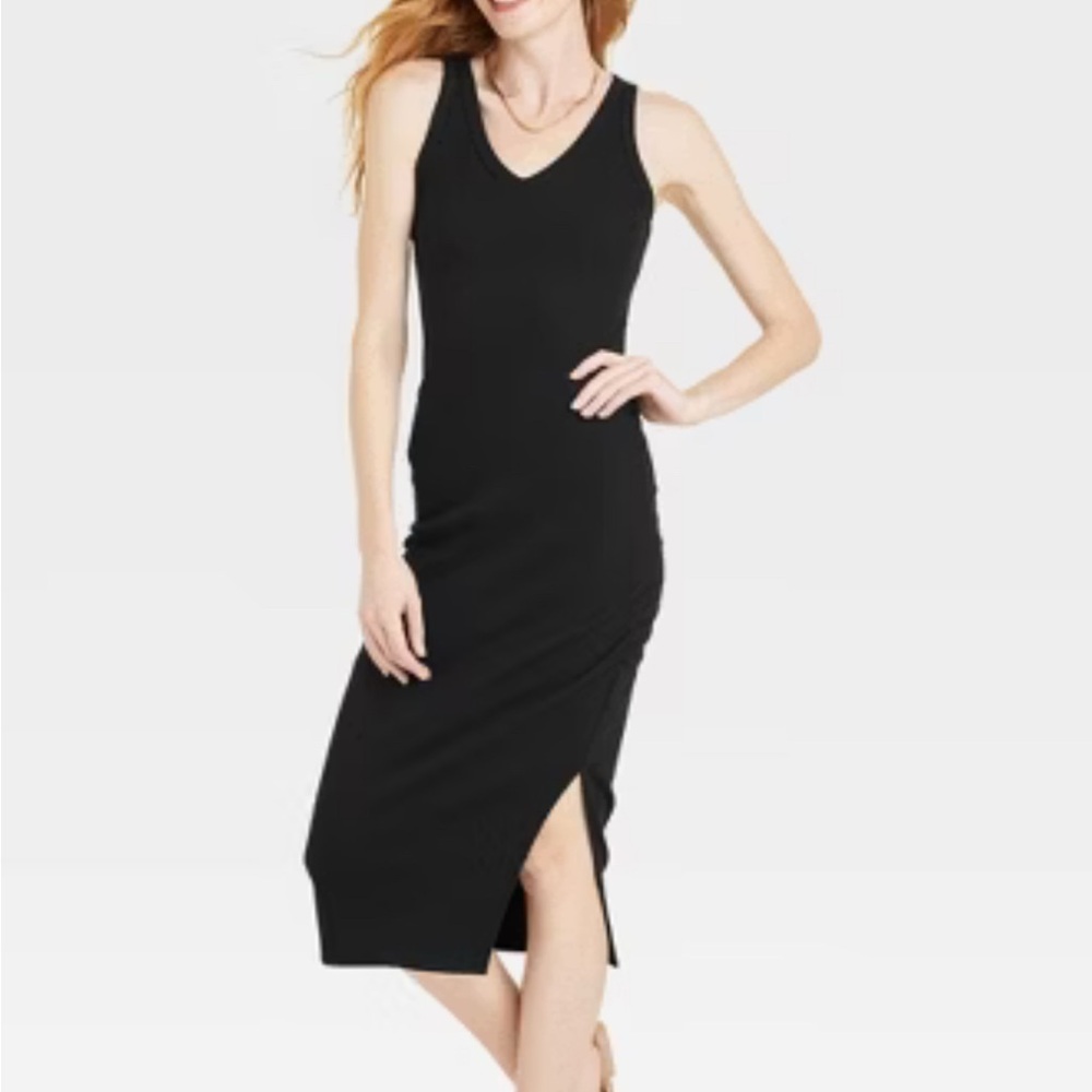 A New Day Women’s Rib Knit Side Ruched Bodycon Dress